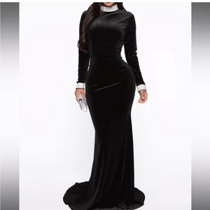 Black velvet elegant fashion nova dress